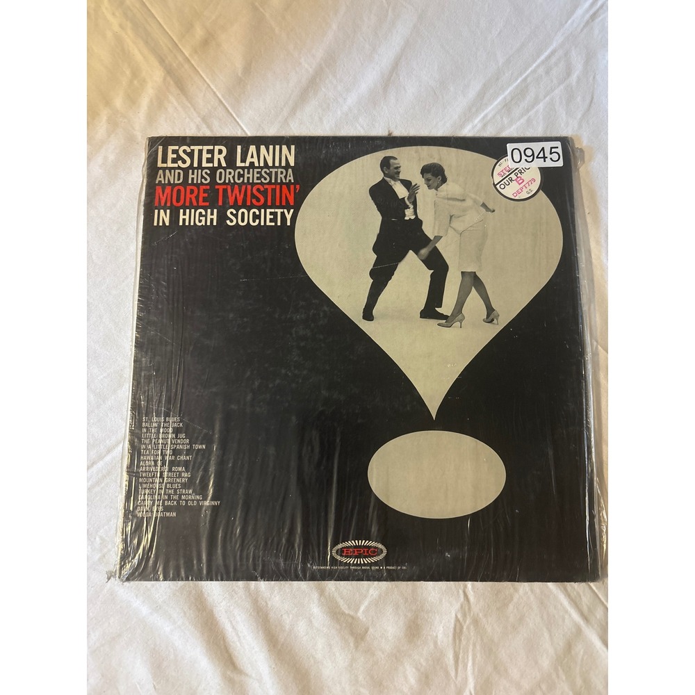 Epic Lester Lanin More Twistin In High Society LP Vinyl 12" Black Good LN 3836